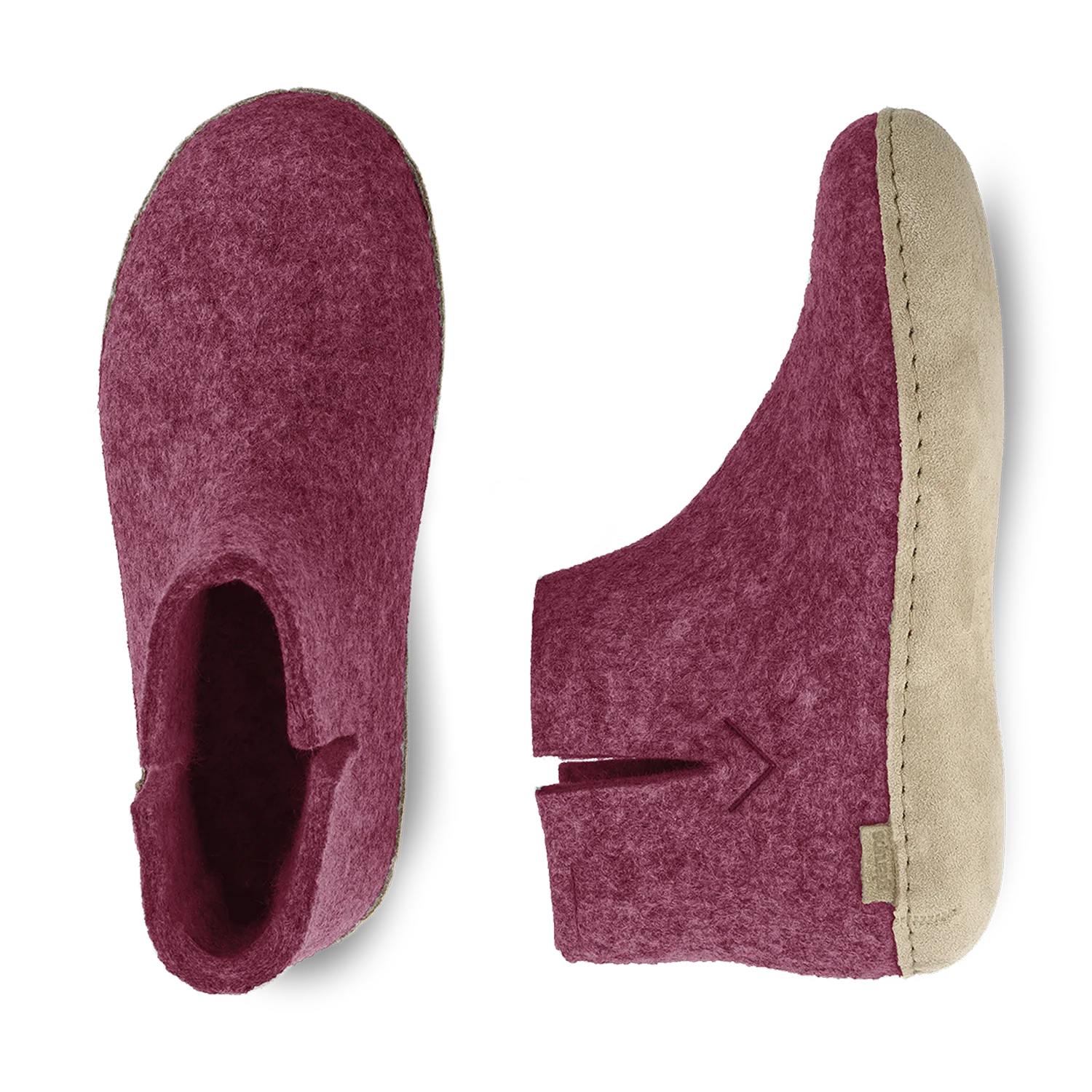 Glerups Boot Cranberry - Leather Sole - Image 3