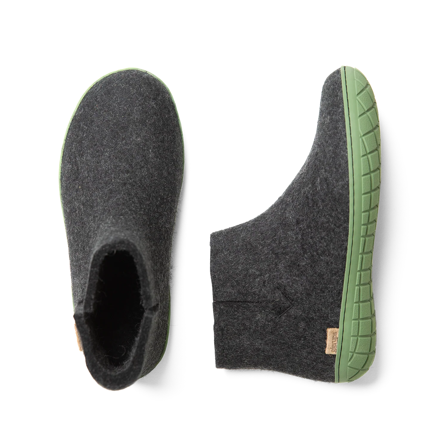 Glerups Boot Charcoal - Green Rubber Sole - Image 2
