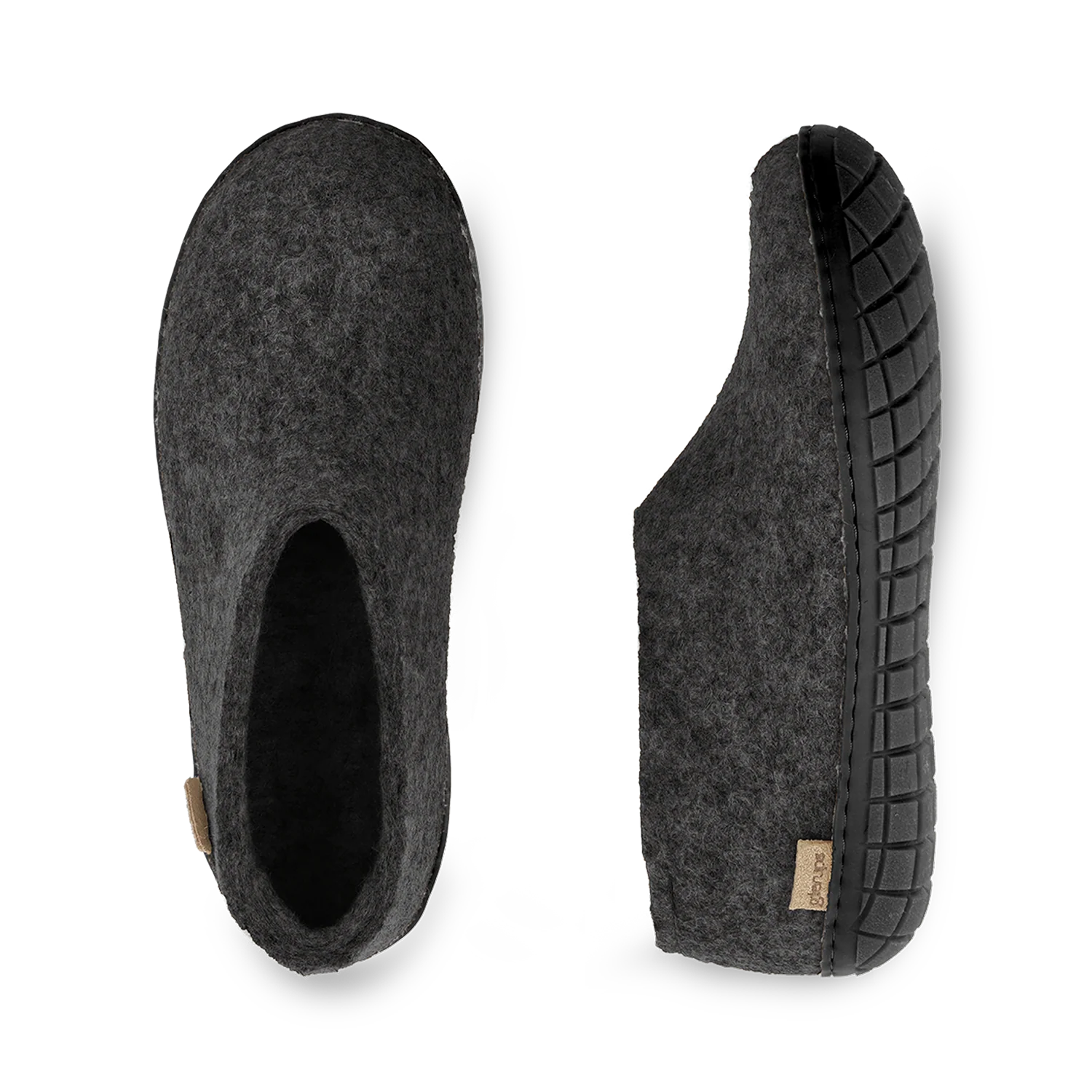 Glerups Shoe Charcoal - Black Rubber Sole - Image 3